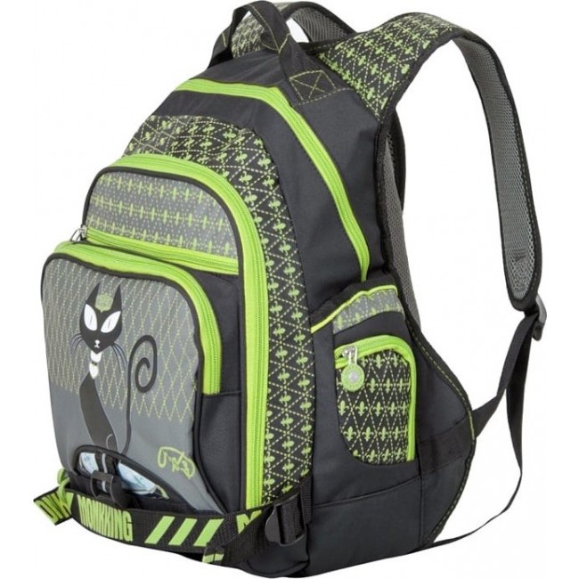 Школьный рюкзак с котом Monkking MK-C5061 Зеленый - фото №2