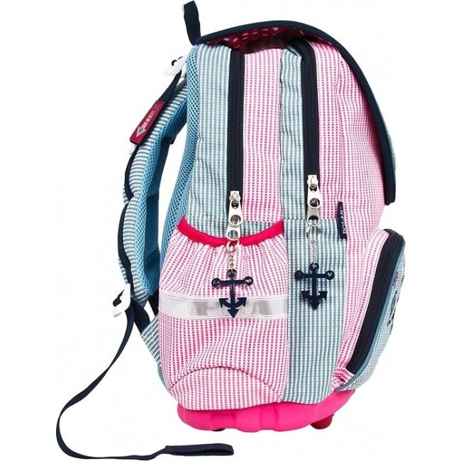 Ранец для девочки ортопедический Pola Д1410 Розовый в полоску - фото №4
