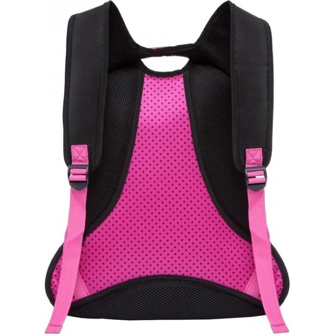 Рюкзак для девочки Grizzly RD-831-2 Черный розовый с цветами - фото №3