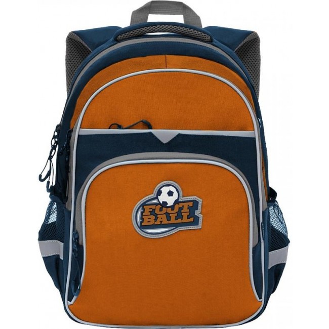 Рюкзак школьный Grizzly RB-157-3 синий-кирпичный - фото №1