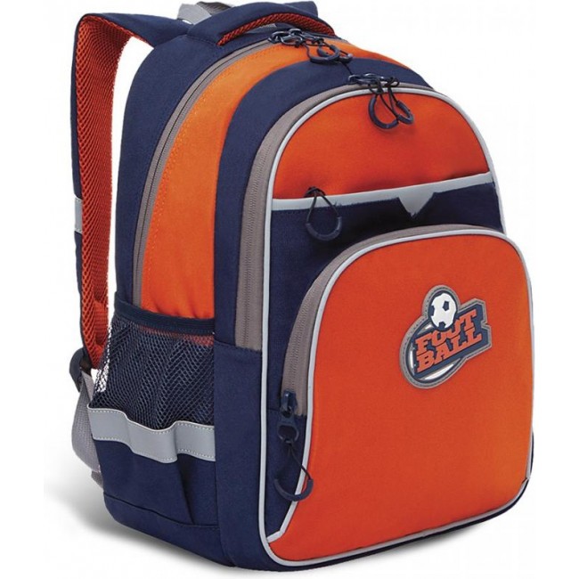 Рюкзак школьный Grizzly RB-157-3 синий-кирпичный - фото №2