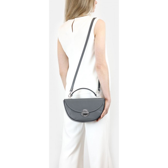 Женская сумочка на плечо BRIALDI Viola (Виола) relief grey - фото №7