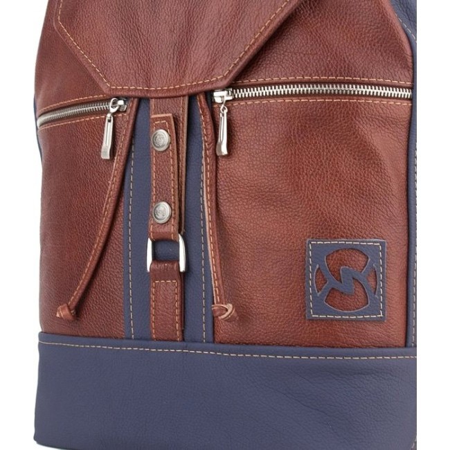 Рюкзак Sofitone RM 002 B6-D2 Темно-рыжий - Синий - фото №3