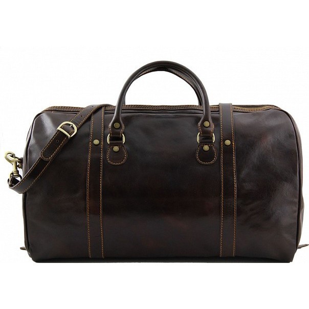 Дорожная кожаная сумка Tuscany Leather Berlino TL1013 Темно-коричневый - фото №2