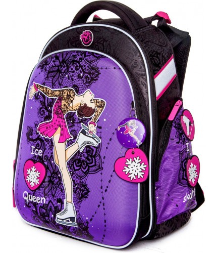 Школьный ранец Hummingbird Teens T115(Pur) Ice Queen Purple Фигурное катание- фото №1