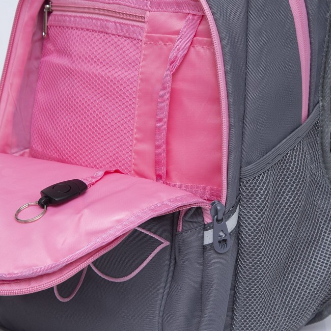 Школьный рюкзак Grizzly RG-161-2 серый-розовый - фото №6