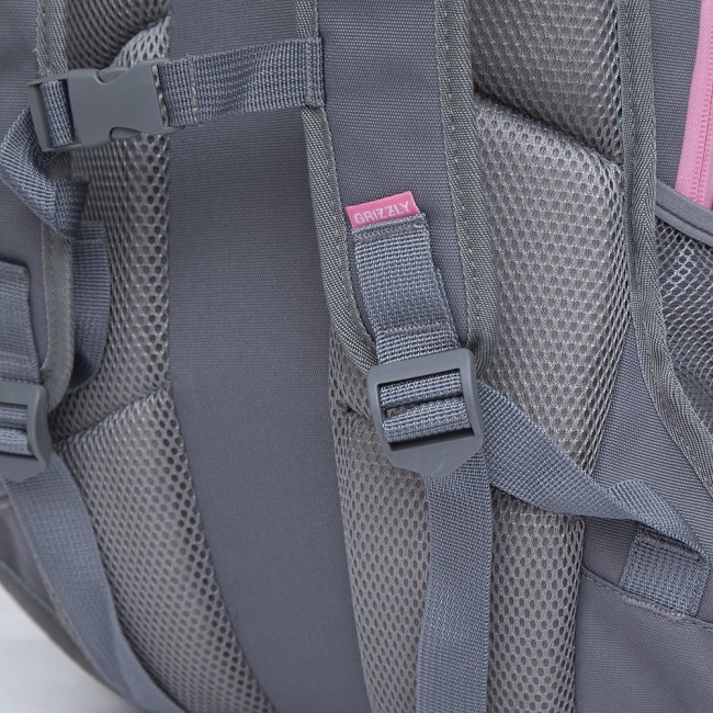 Школьный рюкзак Grizzly RG-161-2 серый-розовый - фото №8