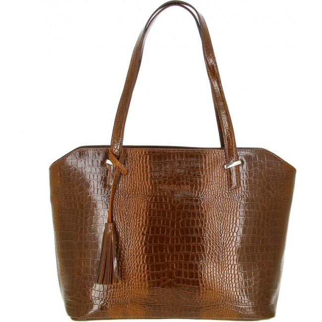 Женская сумка Versado VG502 Коричневый brown croco - фото №1
