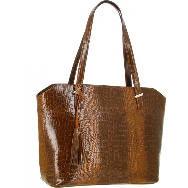 Женская сумка Versado VG502 Коричневый brown croco - фото №2