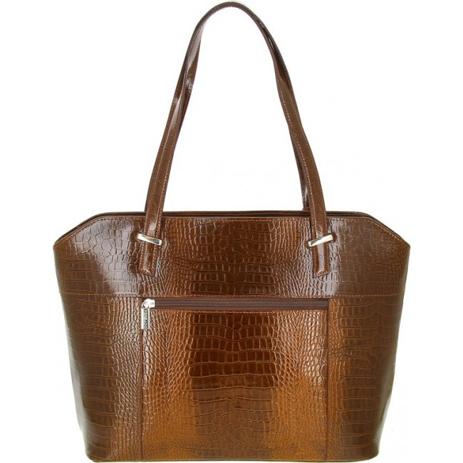 Женская сумка Versado VG502 Коричневый brown croco - фото №4