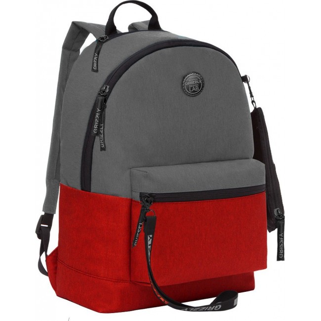 Рюкзак Grizzly RXL-122-3 темно-серый-красный - фото №1