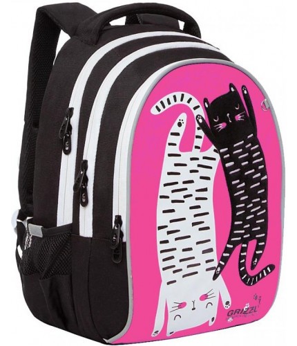 Рюкзак школьный Grizzly RG-168-2 розовый- фото №1