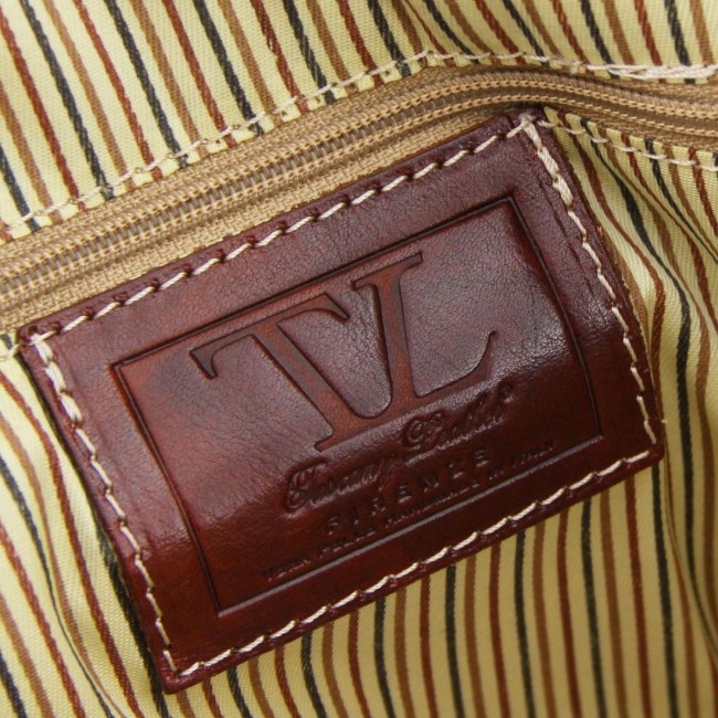 Дорожная кожаная сумка Tuscany Leather Berlino TL1014 Темно-коричневый - фото №5