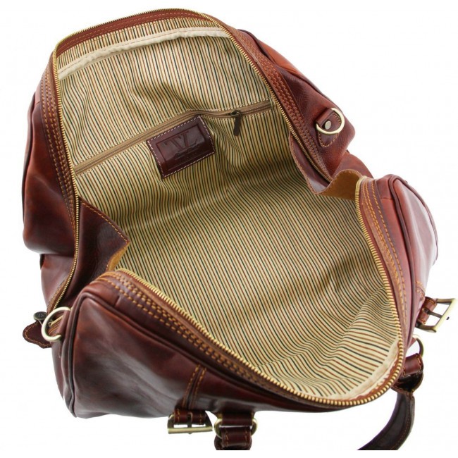 Дорожная кожаная сумка Tuscany Leather Berlino TL1014 Темно-коричневый - фото №4
