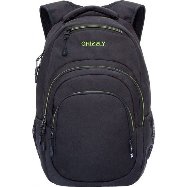 Рюкзак Grizzly RU-700-1 Черный - салатовый - фото №1