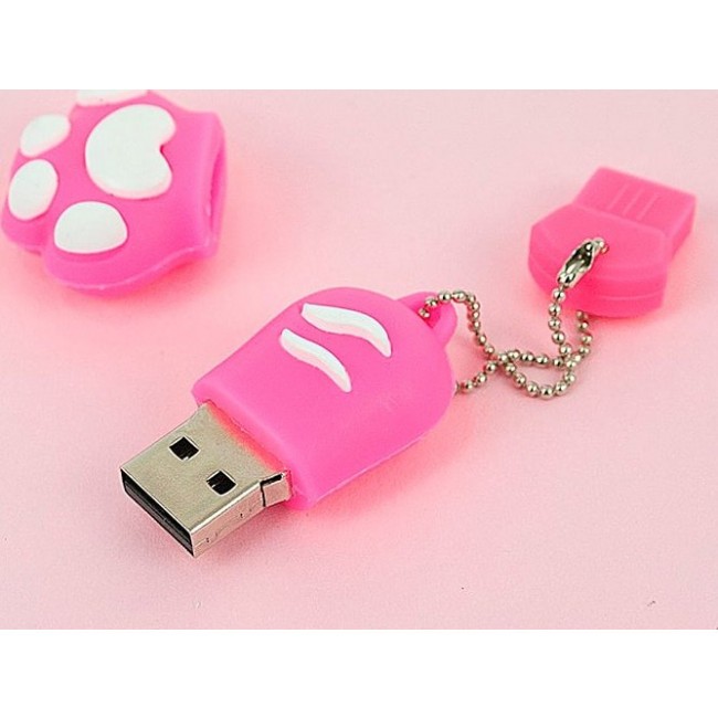 Зарядка Kawaii Factory USB-флешка "Лапа" Розовая - фото №3