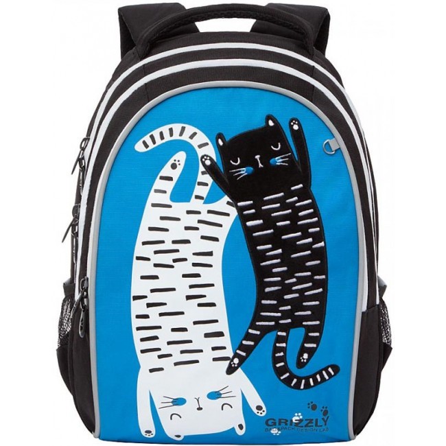 Рюкзак школьный Grizzly RG-168-2 голубой - фото №1
