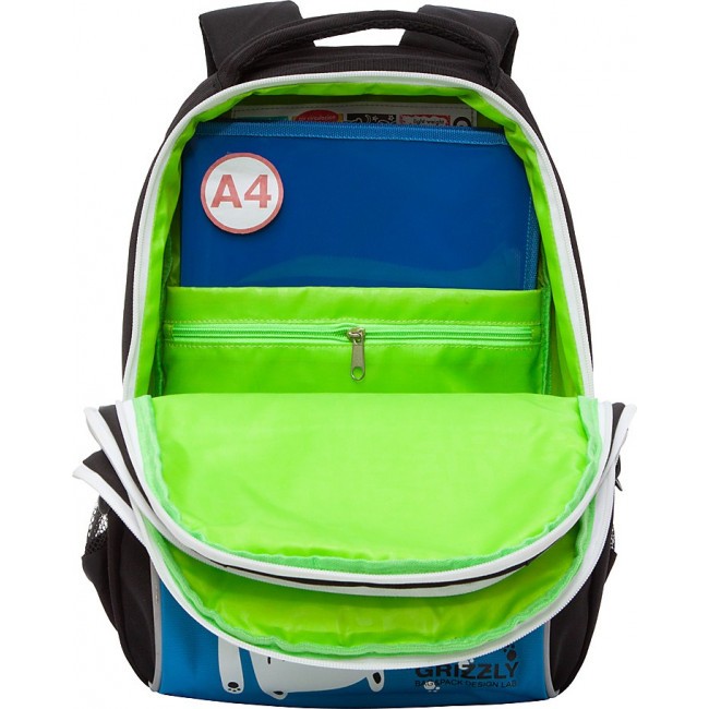 Рюкзак школьный Grizzly RG-168-2 голубой - фото №5