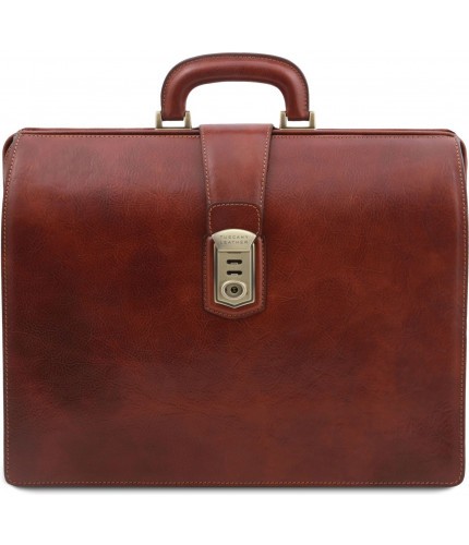 Кожаный портфель-саквояж Tuscany Leather Canova TL141826 Коричневый- фото №1