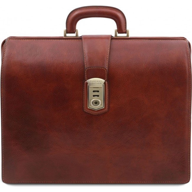 Кожаный портфель-саквояж Tuscany Leather Canova TL141826 Коричневый - фото №1