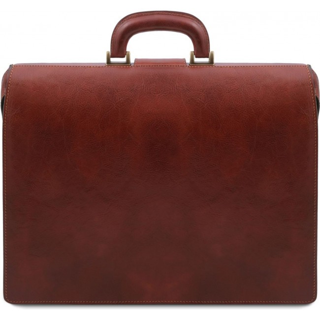 Кожаный портфель-саквояж Tuscany Leather Canova TL141826 Коричневый - фото №3