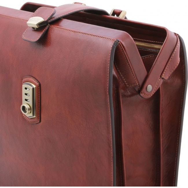 Кожаный портфель-саквояж Tuscany Leather Canova TL141826 Коричневый - фото №5