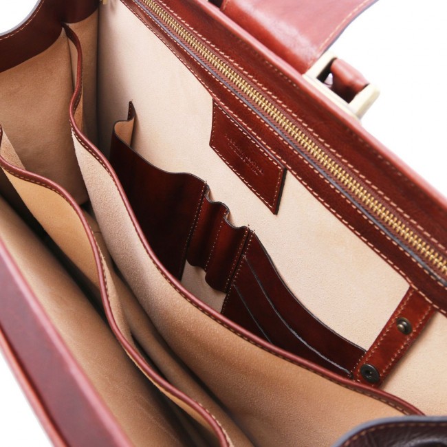 Кожаный портфель-саквояж Tuscany Leather Canova TL141826 Коричневый - фото №7