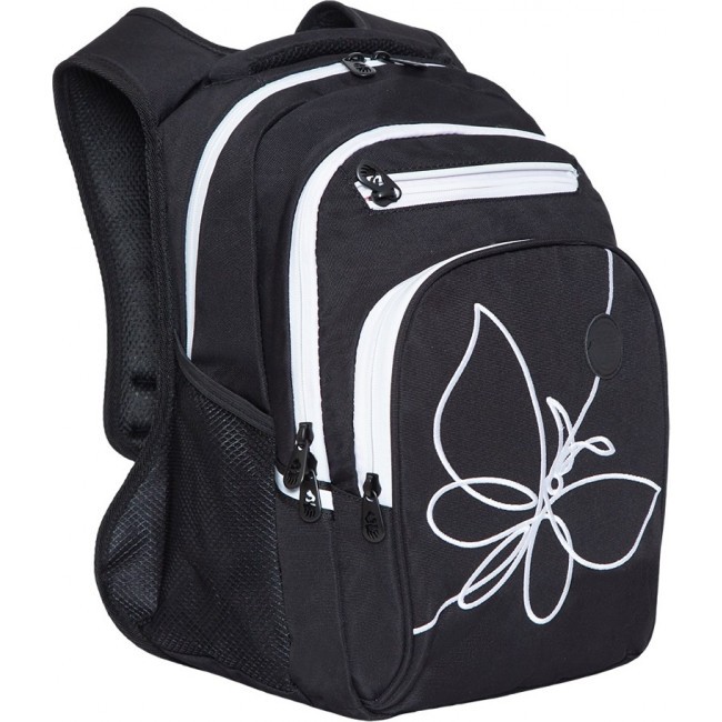 Школьный рюкзак Grizzly RG-161-2 черный-белый - фото №2