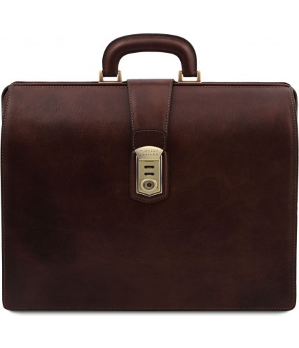 Кожаный портфель-саквояж Tuscany Leather Canova TL141826 Темно-коричневый- фото №1