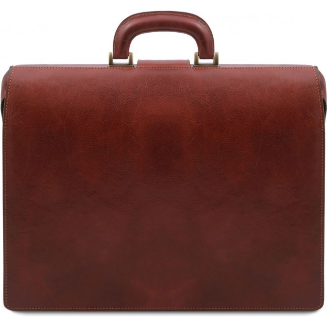 Кожаный портфель-саквояж Tuscany Leather Canova TL141826 Темно-коричневый - фото №4