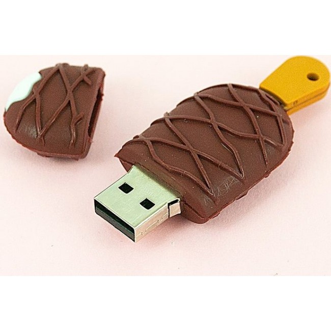 Зарядка Kawaii Factory USB-флешка "Эскимо" Коричневая сетка - фото №3