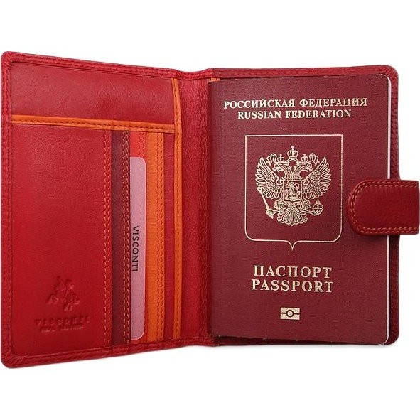 Обложка для паспорта Visconti RB75 Красный - Мульти - фото №4