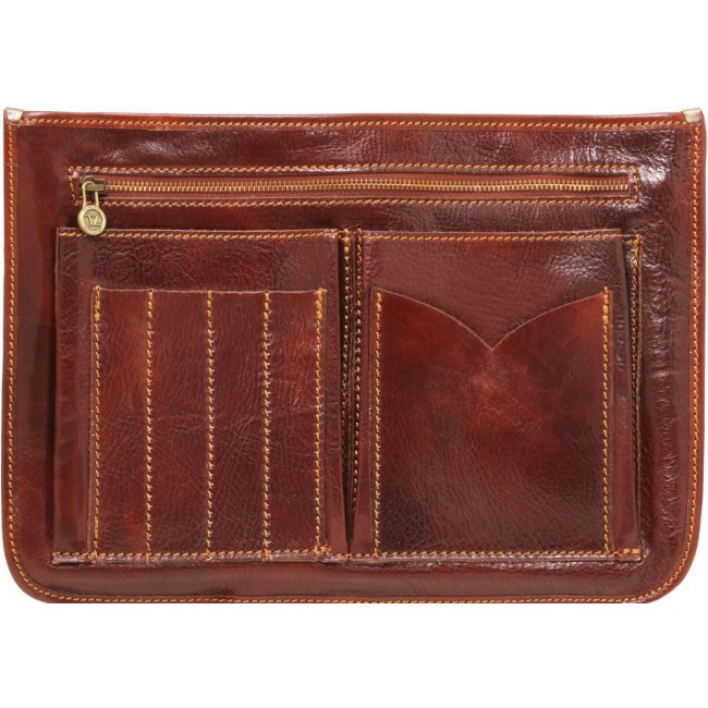 Кожаная сумка мессенджер Tuscany Leather Capri TL10068 Темно-коричневый - фото №5