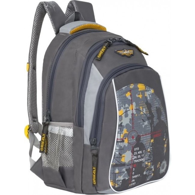 Школьный рюкзак для мальчика Grizzly RB-732-1 Серый - фото №2