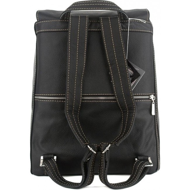 Кожаный рюкзак мужской Sofitone RM 004 D4-D5 Черный-Черный лак - фото №4