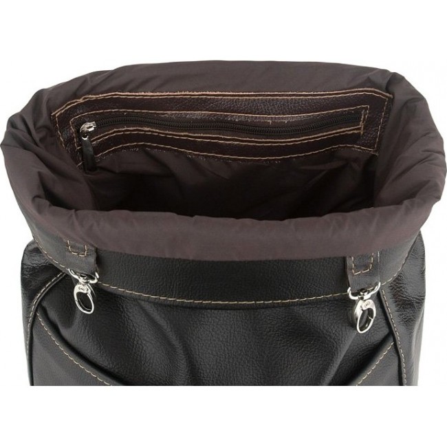 Кожаный рюкзак мужской Sofitone RM 004 D4-D5 Черный-Черный лак - фото №5