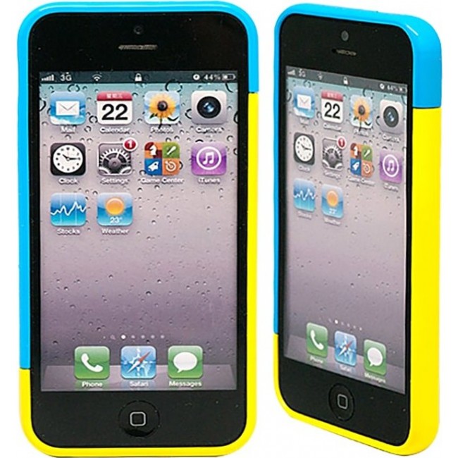 Чехол для iphone Kawaii Factory Бампер для iPhone 5/5s "Candy colors" Blue & yellow - фото №1