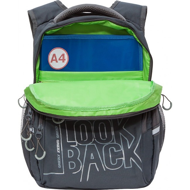 Рюкзак школьный Grizzly RB-150-2 серый - фото №5