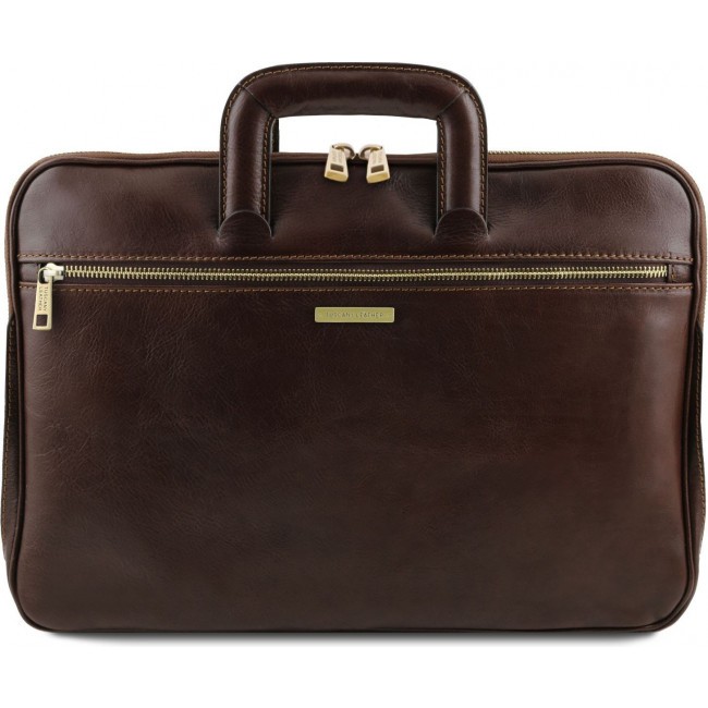Кожаный портфель для документов Tuscany Leather Caserta TL141324 Темно-коричневый - фото №1