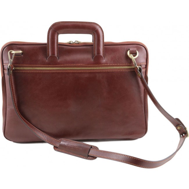 Кожаный портфель для документов Tuscany Leather Caserta TL141324 Темно-коричневый - фото №4