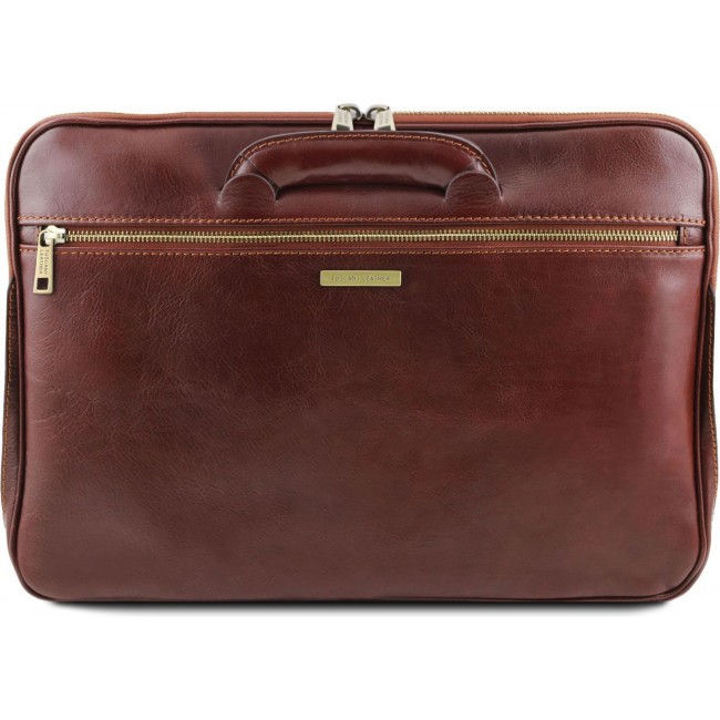 Кожаный портфель для документов Tuscany Leather Caserta TL141324 Темно-коричневый - фото №3