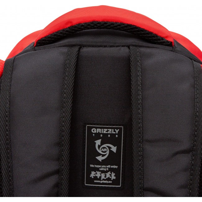 Рюкзак школьный с мешком Grizzly RB-258-1 черный-красный - фото №12