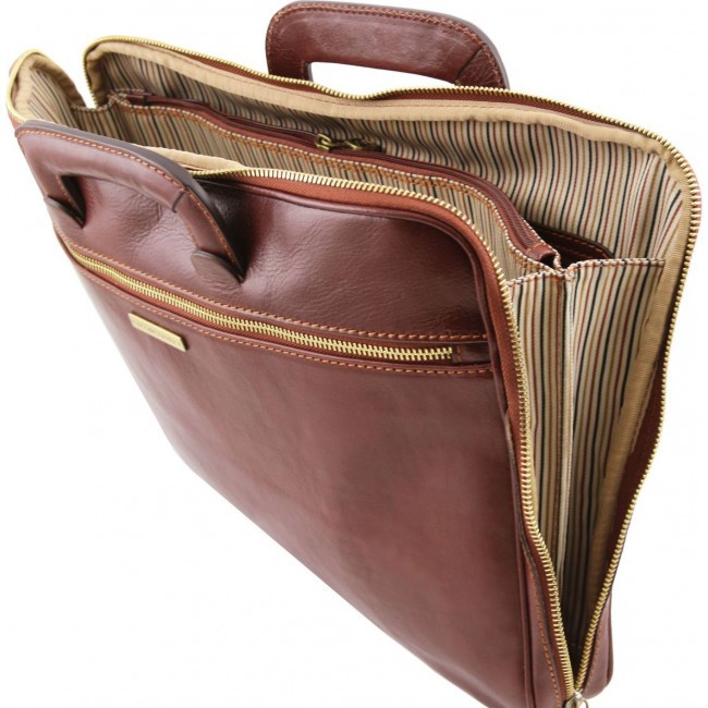 Кожаный портфель для документов Tuscany Leather Caserta TL141324 Черный - фото №6