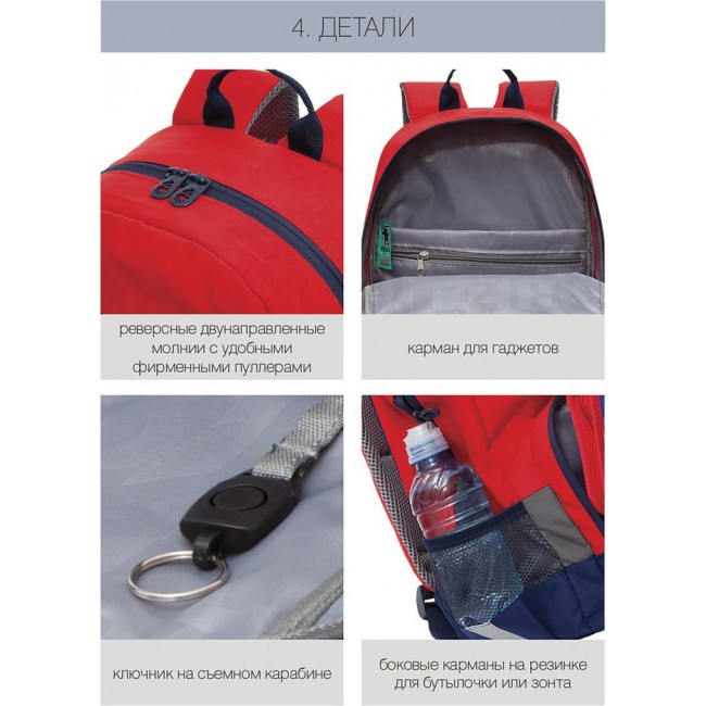 Школьный рюкзак Grizzly RB-155-1 красный-синий - фото №8