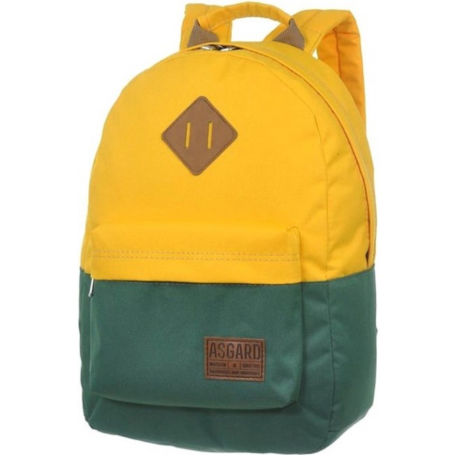 Молодежно-подростковыйи рюкзак Asgard P-5333 Полиэстр Изумруд - Желтый - фото №1