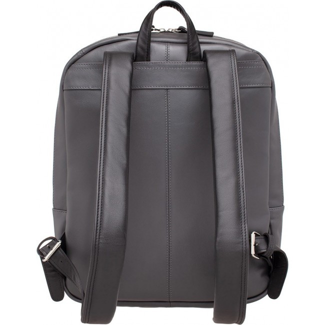 Кожаный рюкзак для ноутбука Lakestone Faber Grey/Black Серый/Черный - фото №3