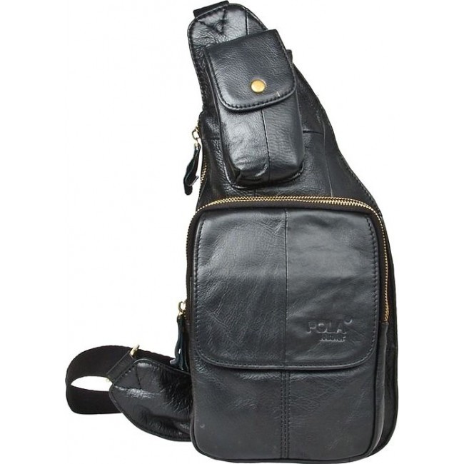 Кожаный мужской рюкзак Pola 3176 Черный - фото №2