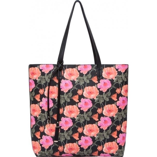 Женская сумка OrsOro D-036 Цветы на черном - фото №1