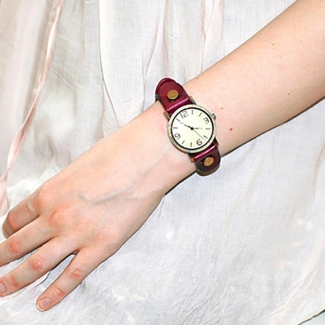 часы Kawaii Factory Часы "Vintage Simple" Красные - фото №4