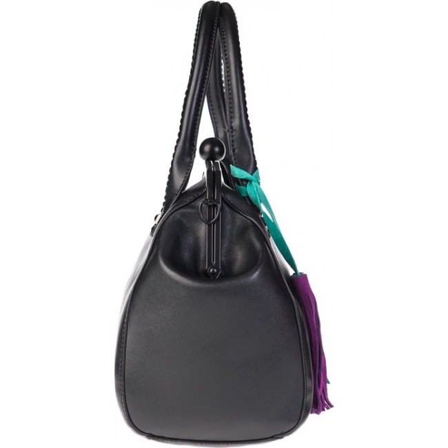 Женская сумка OrsOro D-120 Чёрный - голубой - фиолетовый - фото №2